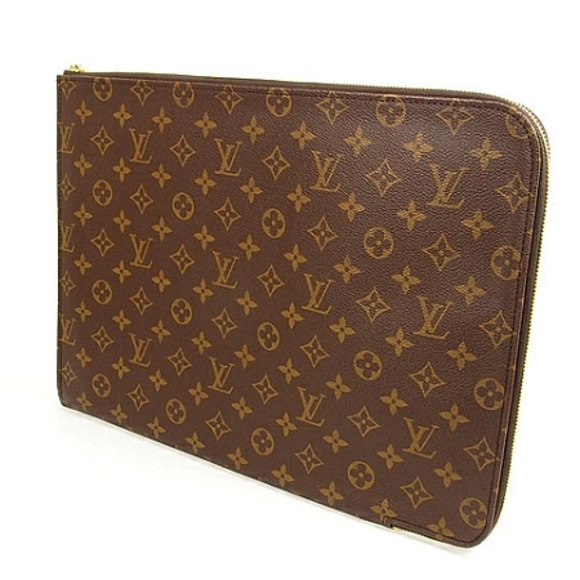 Louis Vuitton Handbags - Louis Vuitton Monogram Pochette Briefcase Clutch Bag Canvas Leather Brown